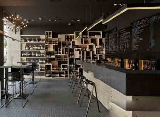 國外紅酒吧設計圖  簡單素雅的原木風格