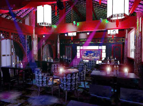 中式酒吧設計說明  北京婉蓉花酒吧設計效果圖欣賞